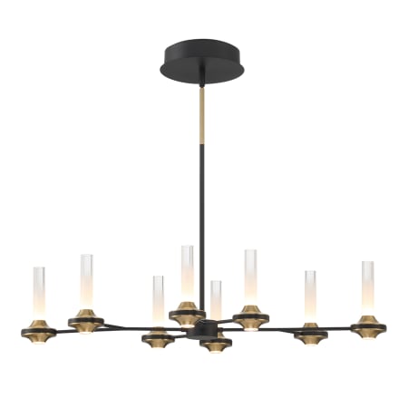 Eurofase Lighting Torcia 36" Wide Linear Chandelier Black / Gold