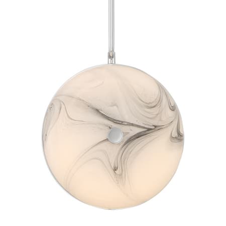 Eurofase Lighting Disuco 7" Wide 3000K LED Mini Pendant with Marble Glass Shade Chrome