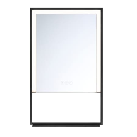 Eurofase Lighting Sayora 20" W x 32" H Modern Rectangular Bathroom Wall Mirror with LED Lighting Black