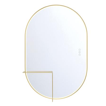 Eurofase Lighting Linden 24"W x 36"H Oval Flat Steel Framed Wall Mounted Bathroom Mirror with Lighting Gold