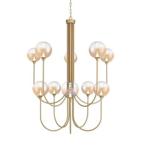 Eurofase Lighting Iissa 40" Wide Chandelier Gold / Amber Glass