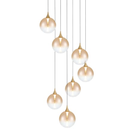 Eurofase Lighting Iissa 21" Wide Chandelier Gold / Amber Glass