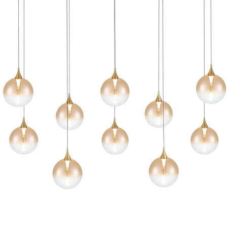 Eurofase Lighting Iissa 47" Wide Linear Chandelier Gold / Amber Glass