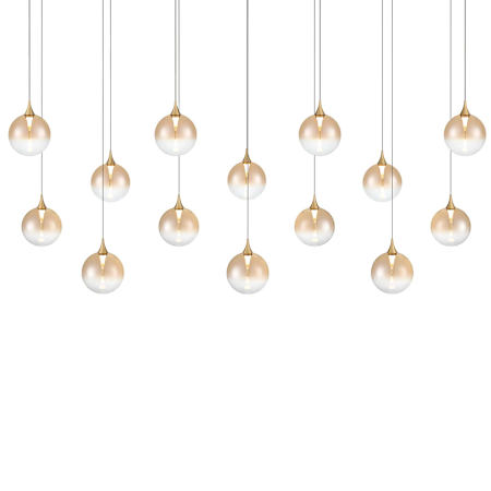 Eurofase Lighting Iissa 72" Wide Linear Chandelier Gold / Amber Glass