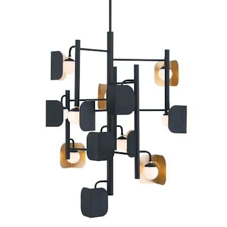 Eurofase Lighting Cornice 36" Wide Chandelier Gold / Black