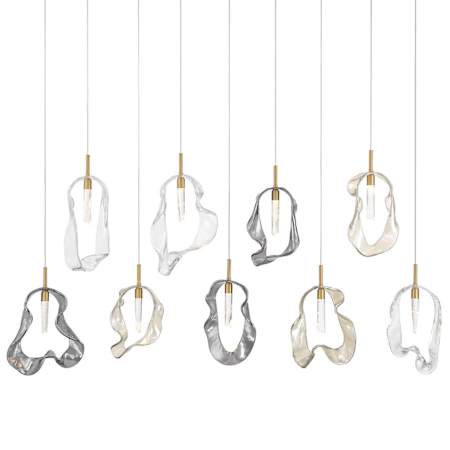 Eurofase Lighting Norah 51" Wide Crystal Linear Chandelier Gold