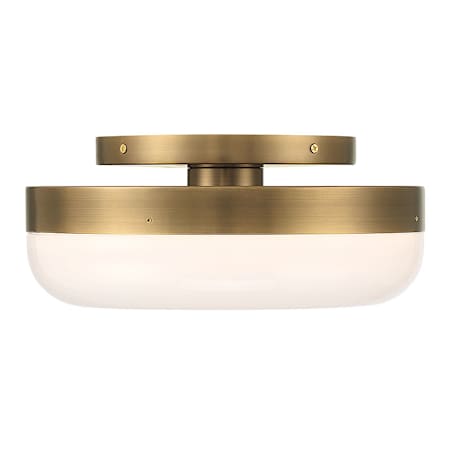 Eurofase Lighting Harwel 12" Wide LED Semi-Flush Bowl Ceiling Fixture Antique Brass