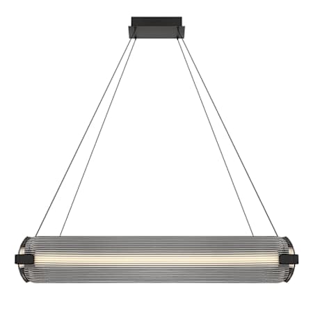 Eurofase Lighting Neoness 4 Light 35" Wide LED Square Chandelier Matte Black / Smoked Glass