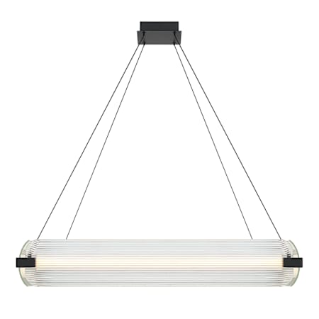 Eurofase Lighting Neoness 4 Light 35" Wide LED Square Chandelier Matte Black / Clear Glass