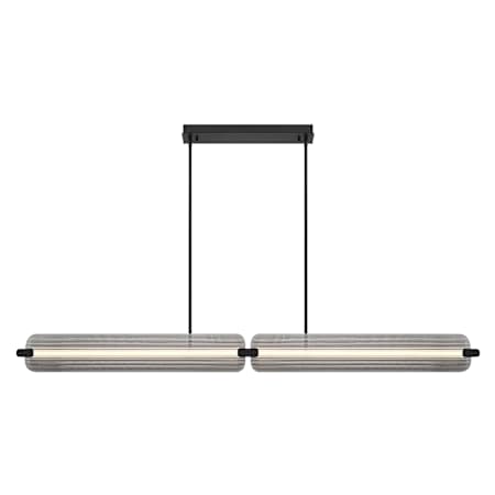 Eurofase Lighting Neoness 4 Light 67" Wide LED Linear Chandelier Matte Black / Smoked Glass