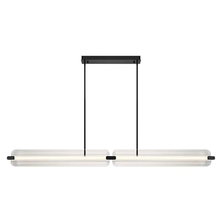 Eurofase Lighting Neoness 4 Light 67" Wide LED Linear Chandelier Matte Black / Clear Glass
