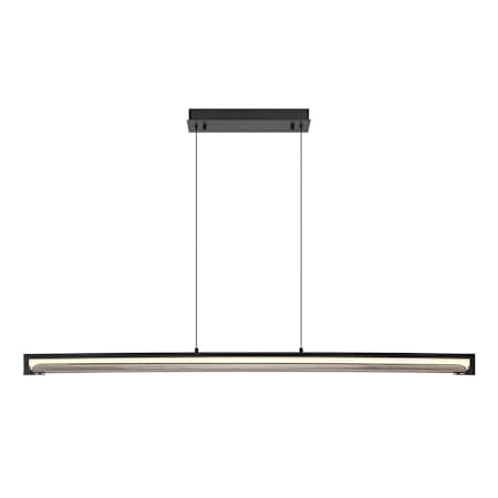 Eurofase Lighting Neoness 50" Wide LED Linear Chandelier Matte Black / Smoked Glass