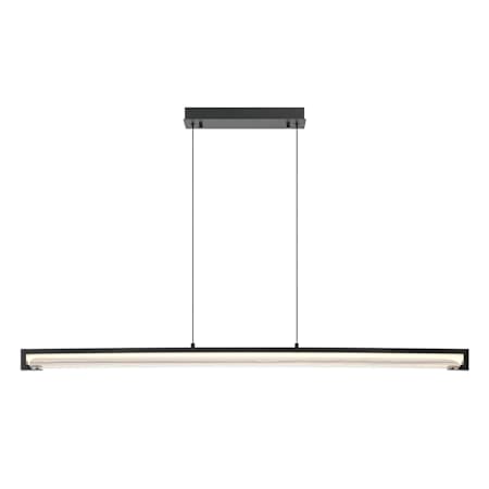 Eurofase Lighting Neoness 50" Wide LED Linear Chandelier Matte Black / Clear Glass