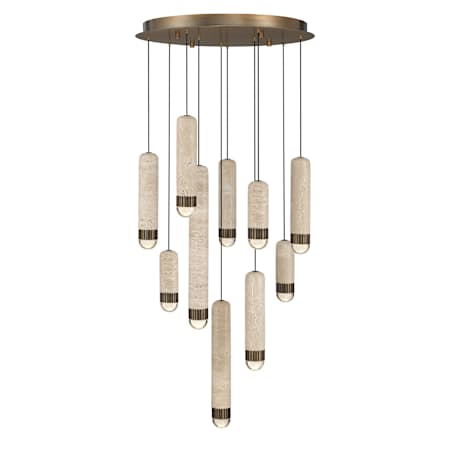 Eurofase Lighting Cambre 10 Light 22" Wide LED Waterfall Chandelier Antique Brass