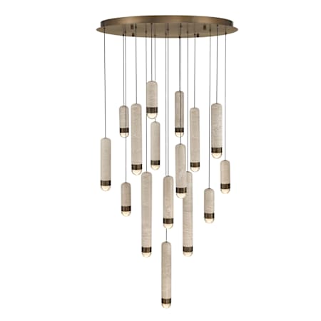 Eurofase Lighting Cambre 16 Light 32" Wide LED Waterfall Chandelier Antique Brass