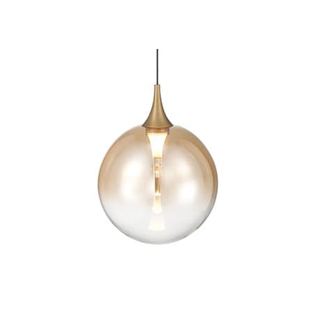 Eurofase Lighting Iissa 7" Wide LED Pendant Gold / Amber Glass