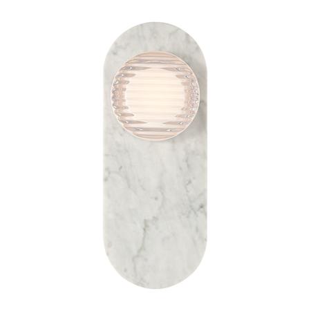 Eurofase Lighting Sternn 15" Tall LED Outdoor Wall Sconce Marble White / Clear Ribbed