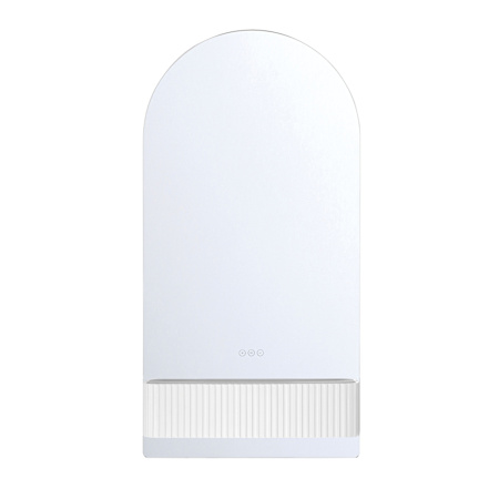 Eurofase Lighting Erabel 24"W x 48"H Arched Flat Frameless Wall Mounted Bathroom Mirror with Lighting Onyx White
