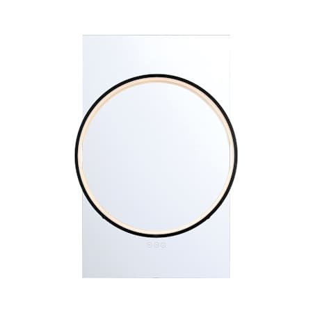 Eurofase Lighting Trails 24"W x 36"H Rectangular Flat Frameless Wall Mounted Bathroom Mirror with Lighting Matte Black
