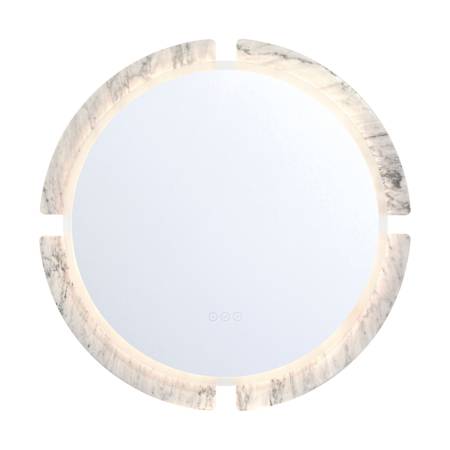 Eurofase Lighting Sadona 30" Diameter Circular Flat Framed Wall Mounted Bathroom Mirror with Lighting Marble