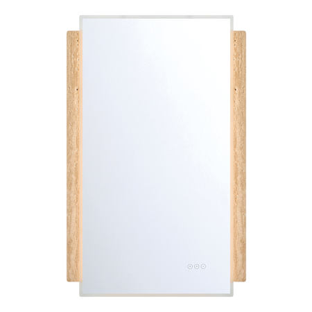 Eurofase Lighting Sadona 27"W x 42"H Rectangular Beveled Framed Wall Mounted Bathroom Mirror with Lighting Travertine