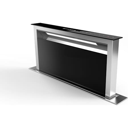 Faber Scirocco Lux 900 - 1200 CFM 30 Inch Wide Downdraft Range Hood with Pro Motor and Intensive Speed Function Black Glass / Stainless Steel