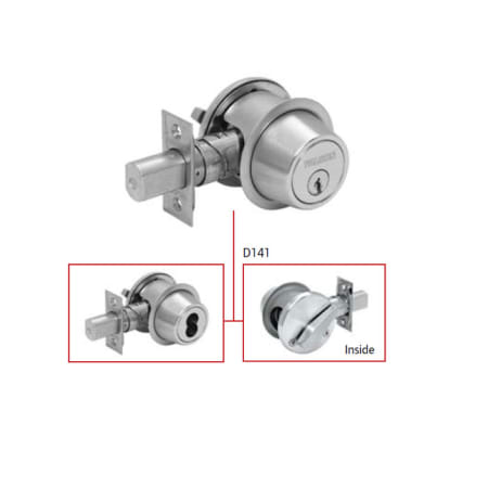 Falcon Single Cylinder Keyed Entry Deadbolt Satin Chrome