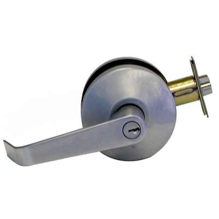 Falcon B Series Exit Only Keyed Entry Lever Set with Dane Lever Satin Chrome