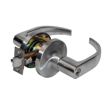 Falcon W Series Classroom Keyed Entry Lever Set with Quantum Lever and Small Rose Satin Chrome