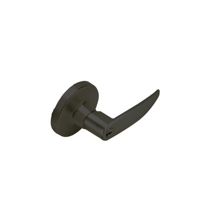 Falcon W Series Storeroom Keyed Entry Lever Set with Avalon Lever and Small Rose Oil Rubbed Bronze