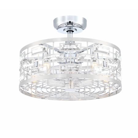 Fanimation Klout 5 Light 22" Wide LED Semi-Flush Drum Fandelier Chrome
