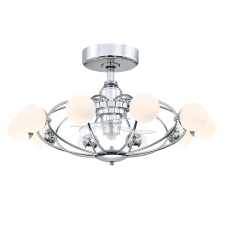 Fanimation Kerring 32" Wide LED Semi-Flush Fandelier Chrome
