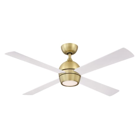 Fanimation Kwad 52" 4 Blade Indoor LED Ceiling Fan with Remote Control Brushed Satin Brass