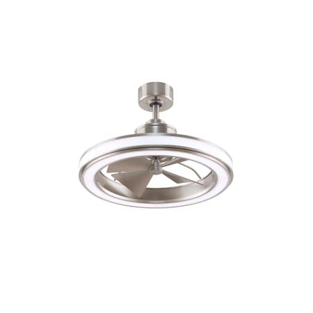 Fanimation Gleam 16" 4 Blade Indoor / Outdoor Ceiling Fan - Remote Control and LED Light Kit Included Brushed Nickel