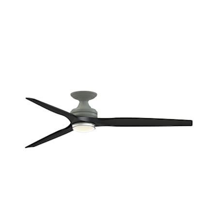 Fanimation Spitfire 64" 3 Blade Smart LED Indoor / Outdoor Hugger Ceiling Fan with Double-Walled Light Kit with Remote Control Included Antique Graphite / Black