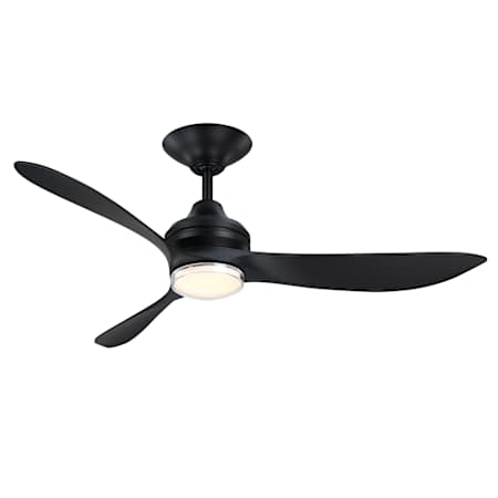 Fanimation Aviara Coastal 52" 3 Blade Smart LED Outdoor Ceiling Fan with Remote Control Included Black / Black