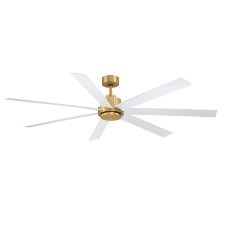Fanimation Pendry 72" 7 Blade Indoor / Outdoor Smart Ceiling Fan Brushed Satin Brass / Matte White