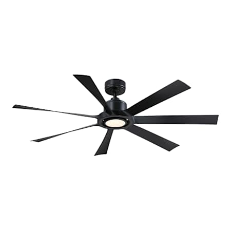 Fanimation Lenzi 60" 7 Blade Indoor / Outdoor Smart LED Ceiling Fan Black