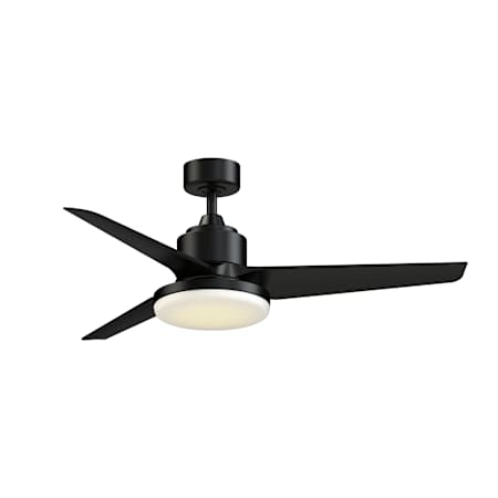 Fanimation TriAire Custom 52" 3 Blade Smart LED Indoor / Outdoor Ceiling Fan with 12" Light Kit with Remote Control Included Black / Black