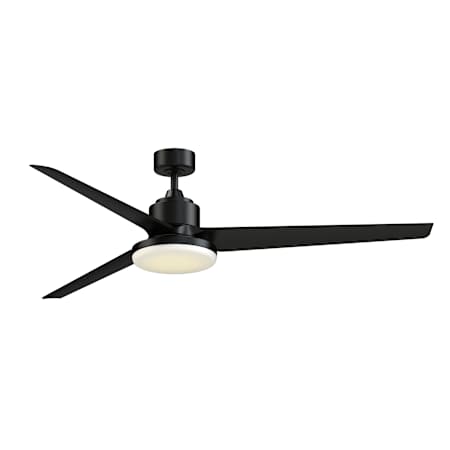 Fanimation TriAire Custom 72" 3 Blade Smart LED Indoor / Outdoor Ceiling Fan with 12" Light Kit with Remote Control Included Black / Black