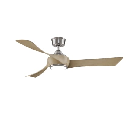 Fanimation Wrap Custom 52" 3 Blade Indoor / Outdoor LED Ceiling Fan with Remote Control Brushed Nickel / Natural