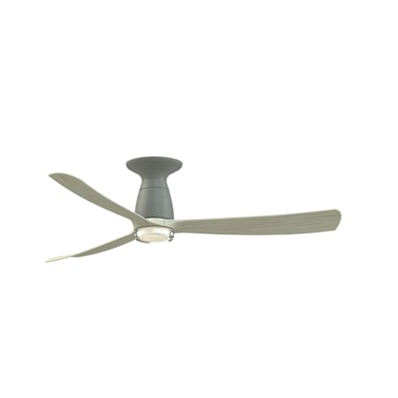 Fanimation Kute 52" 3 Blade Smart LED Indoor / Outdoor Hugger Ceiling Fan with Double-Walled Light Kit with Remote Control Included Antique Graphite / Light Oak
