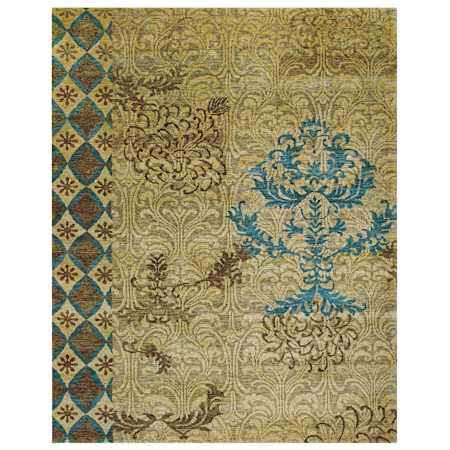 Feizy Qing 5-1/2' x 8-1/2' Traditional Indoor Rectangular Area Rug Tan / Brown / Blue
