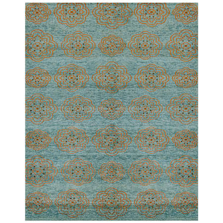 Feizy Qing 5-1/2' x 8-1/2' Transitional Indoor Rectangular Area Rug in Blue / Green / Taupe Blue / Green / Taupe
