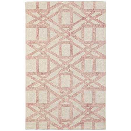 Feizy Lorrain 3-1/2' x 5-1/2' Wool Geometric Indoor Rectangular Throw Rug Ivory / Pink / Tan