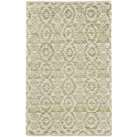 Feizy Nizhoni 5-1/2' x 8-1/2' Southwestern Indoor Rectangular Area Rug in Green / Ivory Green / Ivory