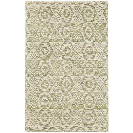 Feizy Nizhoni 2' x 3' Southwestern Indoor Rectangular Throw Rug in Green / Ivory Green / Ivory