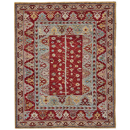 Feizy Piraj 2' x 3' Traditional Indoor Rectangular Throw Rug in Red / Blue / Brown Red / Blue / Brown