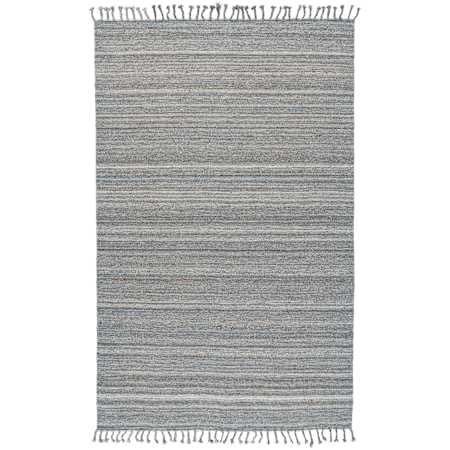 Feizy Brady 5' x 8' Striped Indoor Rectangular Area Rug Gray / Blue / Ivory