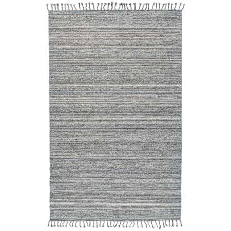 Feizy Brady 9' x 12' Striped Indoor Rectangular Area Rug Gray / Blue / Ivory
